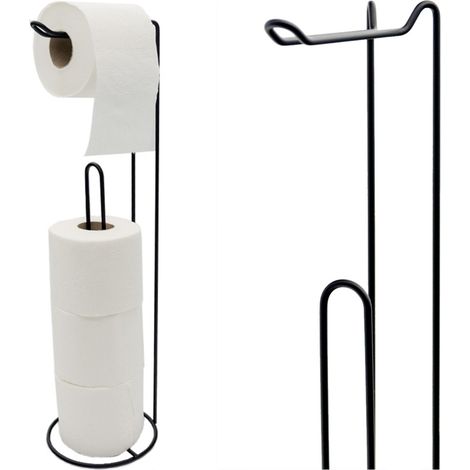 Soporte para papel higiénico negro de 54 cm