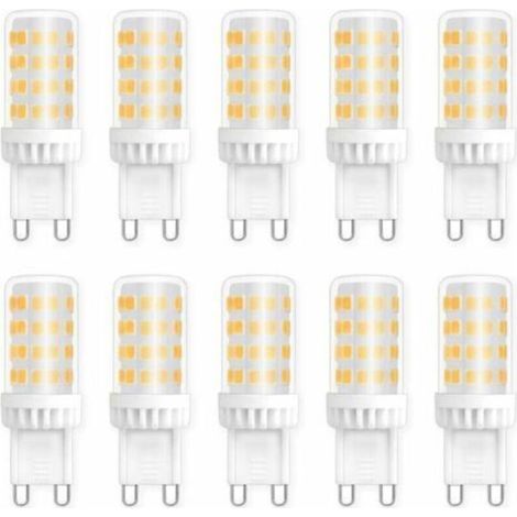 Ampoules LED G9 5W, Equivalente 40W 50W Halogène Lumière, 450LM, Blanc Neutre 4000K, AC 220V, Culot G9 Standard, économie d'énergie, pour Ceiling Lighting, Kitchen, Chambre, Salon, Pack de 10, (1/4)