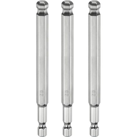3pcs Embout de Tournevis Hexagonal 8mm (H8.0) en Acier S2 (1/5)