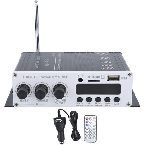 Lecteur Audio Voiture Bluetooth 4.2 FM avec Amplificateur HiFi et Port USB pour Carte Mémoire
