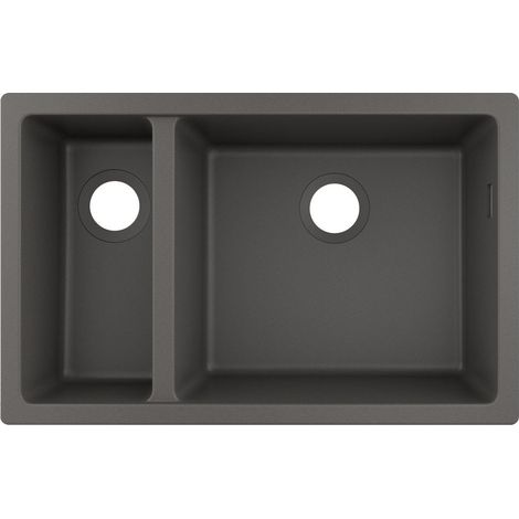 Hansgrohe S51 Kitchen Sink 1.5 Bowl Stone Grey Undermount SilicaTec 710mm (1/4)