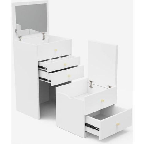 Mobile postazione trucco contenitore specchio comodino salvaspazio Deva