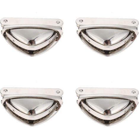 Lot de 4 fermoirs métalliques pour la confection de sacs à main, fermeture à pression pour sac en cuir, loisirs créatifs, argent (1/5)