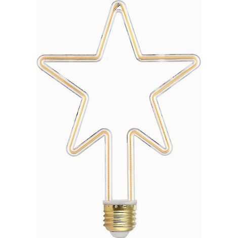 Ampoules LED créatives 4W E27 décoratives en forme d'étoile, blanc chaud 2700K, 220V AC, angle de diffusion de la lumière à 360°. (1/5)