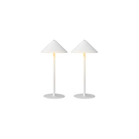 Lampada da tavolo a LED, con cavo USB, interruttore touch, in metallo, ricaricabile, bianca - Crezuo