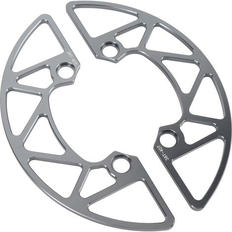Protection de plateau en alliage d'aluminium 104BCD pour pignon de vélo de montagne monodisque de 38 à 40 dents (dents positives/négatives), couleur titane. (1/5)