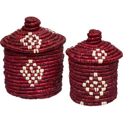 Set di 2 cesti portaoggetti in paglia di terracotta sien - Atmosphera créateur d'intérieur (1/5)