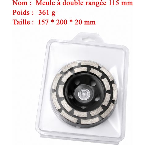 Disque diamant double rangée 115 mm noir pour surfaçage mural 115mm 361g 750 g – Livraison gratuite