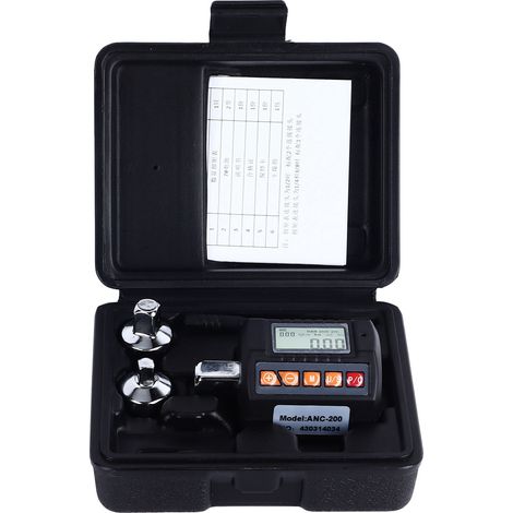 Clé dynamométrique portable précise avec affichage numérique, alarme sonore et lumineuse, adaptateur pour la réparation automobile et domestique (200 N.m). (1/5)