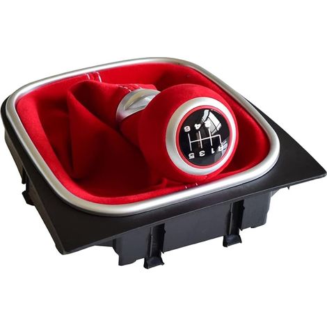 Pommeau de levier de vitesses manuel en daim pour VW Golf 5 6 MK5 MK6 R32 GTI 04-09 Rouge (1/5)