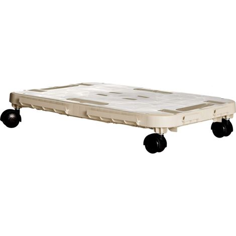 1PZ PEDANA CON RUOTE CM. 48X29X12,5 ECRU