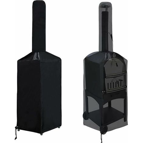 Protection pour four à pizza - Accessoire barbecue - Noir (160x37x50x103cm) (1/4)