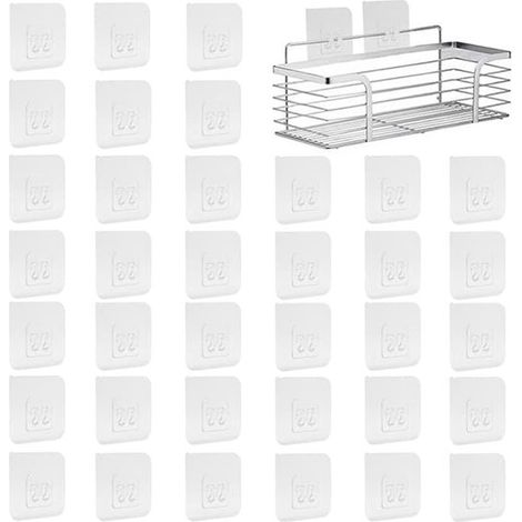36er-Packung weiße, selbstklebende, nagelfreie Wand-/Lochwandhaken (1/5)
