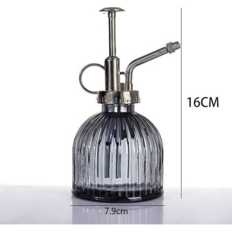 Vintage-Sprühflasche aus grauem Glas – vielseitig einsetzbar, ideal für Zimmerpflanzen. (1/5)