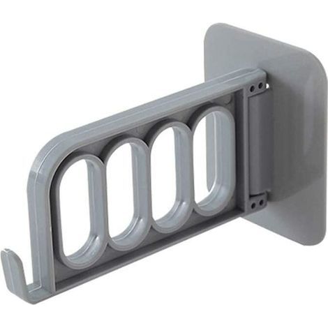 Estante de almacenamiento portátil de pared para colgar ropa de interior, perchero giratorio autoadhesivo para secar ropa, soporte para ganchos, organizador para el hogar (Color: Gris) (1/5)