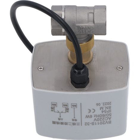 Robinet à bile inox 3 fils DN15 moteur synchrone avec fin de course pour chauffage ventilation clim AC 220V (1/5)