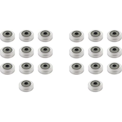 20 piezas de ruedas de plástico POM para impresoras 3D, modelos grandes, ruedas redondas pasivas, poleas tensoras para CNC Openbuilds V-Slot()