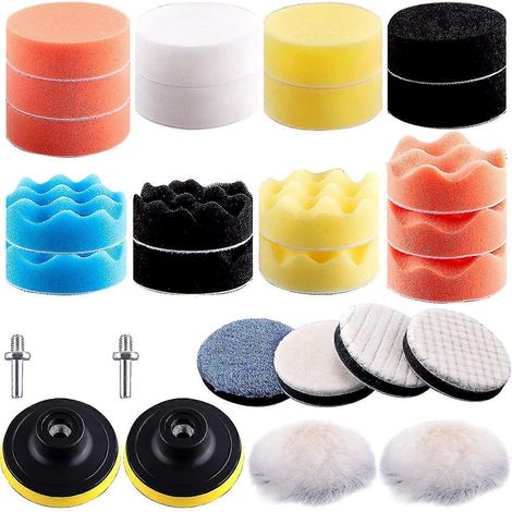 3 Zoll 28-teiliges Schaumstoff-Polierpad-Set, Auto-Stoßstangen-Polierpad, Auto-Poliermaschinen-Zubehör, geeignet f (1/5)