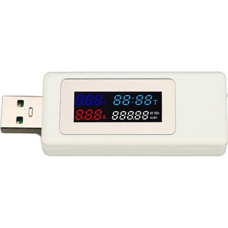 USB-Tester-Tool Spannungs- und Strommessgerät 6-in-1 Multifunktions-Multimeter Farbbildschirm DC4–30V 0–6