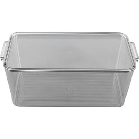Boîte de rangement en plastique empilable pour réfrigérateur, transparente, pour fruits et légumes, pour l'organisation de la cuisine (nouveau haut (a (1/5)