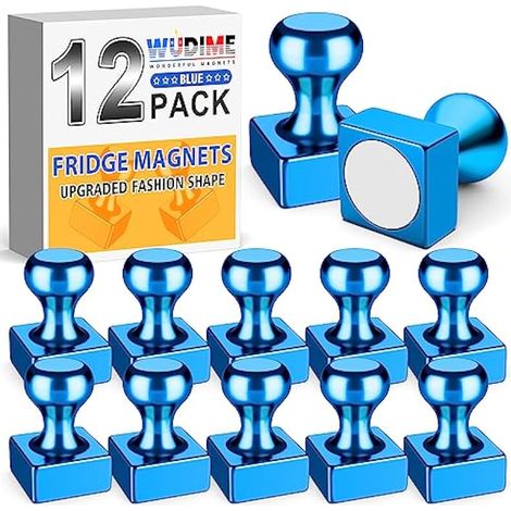 Lot de 12 petits aimants puissants pour réfrigérateur, aimants bleus améliorés pour réfrigérateur adulte, tableau blanc, décoration de réfrigérateur, punaise magnétique pour cuisine, bureau, (1/5)