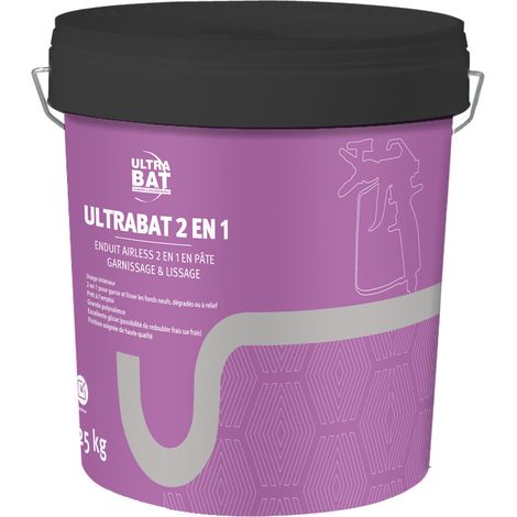 Enduit Airless Ultrabat 2en1 25kg Application Airless Rapide Et Polyvalente - Ultrabat