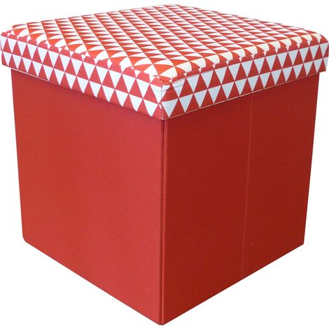 Pouf coffre carré pliable scandinave (1/4)