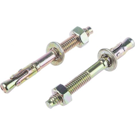 Rs Pro – Boulon d'ancrage M6 en acier au carbone 6mm x 55mm – Lot de 10 – Pour fixation béton armé – Résistance à la corrosion