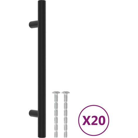 vidaXL Tiradores para armarios 20 uds acero inoxidable negro 128 mm (1/2)