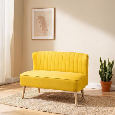 Canapé coloris jaune en polyester 117 x 56,5 x 77 cm (1/5)