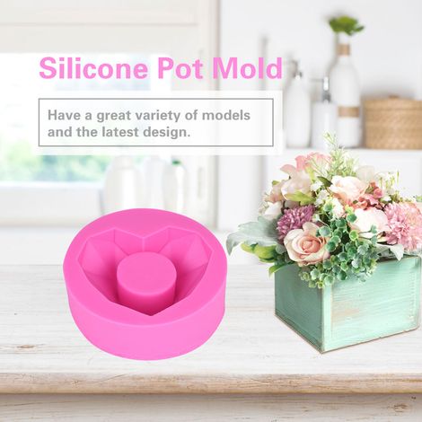 Moule en silicone pour pot de fleurs à faire soi-même, jardinière de jardin, moule pour vase en ciment et bougeoir (BK1145)