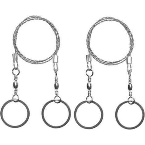 Scie à Fil d'acier de Survie Scie à Fil de Poche 2 pièces Idéal pour l'équipement de Survie Camping Chasse Arbre de Coupe Kit d'urgence Chaîne d'outi (1/5)