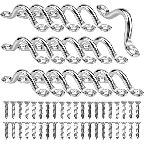 20 Pièces Boucles de Pont pour Kayaks Plaque Oeillet 5mm Pontet INOX Marine en Acier Inoxydable 304 Forme à Bosse Boucle Fixe avec 40 Pièces Vis pour Kayak Canoe Rigging (1/5)