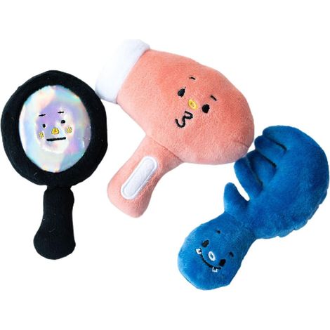 Jouets couineurs pour chiens, outils de coupe de poils pour chiens, jouets en peluche en forme de boule de poils (1/4)