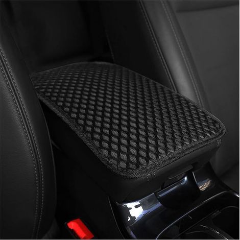 Housse de console centrale de voiture, antidérapante, respirante, toutes saisons, en maille pour un soutien confortable, décoration intérieure universelle pour VUS, camion, camping-car (noir) (1/5)