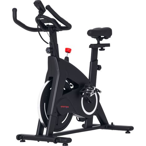 Geräuschloses Heimtrainer-Fahrrad mit Widerstand, verstellbarem Sattel und Lenker, LCD-Bildschirm, Tablet-Halterung, schwarz