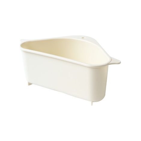 Filtro de fregadero triangular para cocina, escurridor de frutas y verduras, escurridor de esponja, cesta de almacenamiento para herramientas, ventosa, color beige