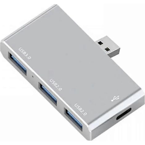 Hub USB 3.0 Type C 4 en 1, adaptateur de transfert de données haute vitesse pour PC et ordinateur portable - Interface USB - Argent (1/4)