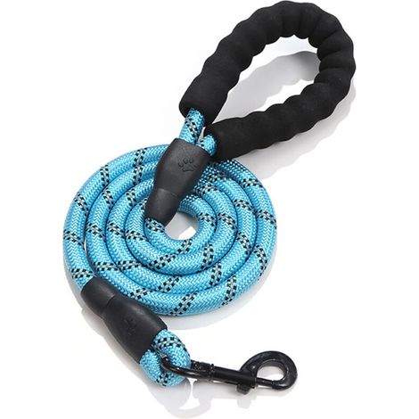 Laisse pour chien, 3 m, bleue, robuste, pour éducation. (1/5)