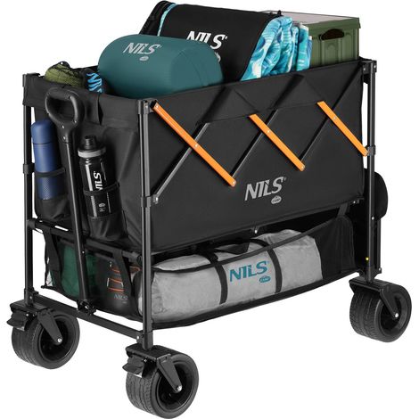 Folding camping cart 160l capacity black orange 218525381 (1/5)