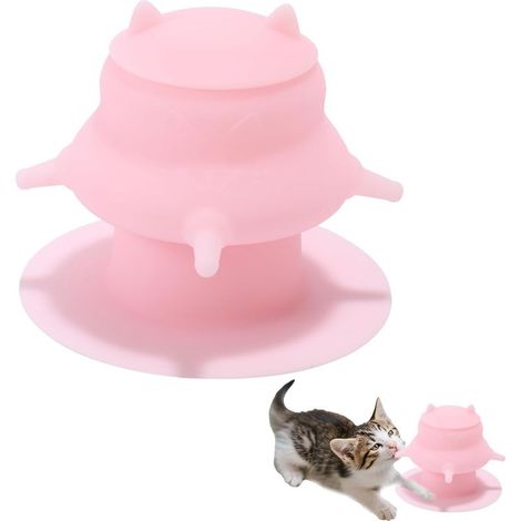 Distributeur de Lait pour Chiots avec Quatre Tétines Factices, Station d'alimentation en Silicone Rose Chiots Biberon Anti-Fuite pour Chatons Nouveau-Nés Chiens et Chatons (1/5)
