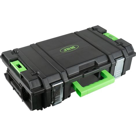 JBM54520 Caja para herramientas apilable con 2 organizadores laterales de piezas (11 compartimentos)