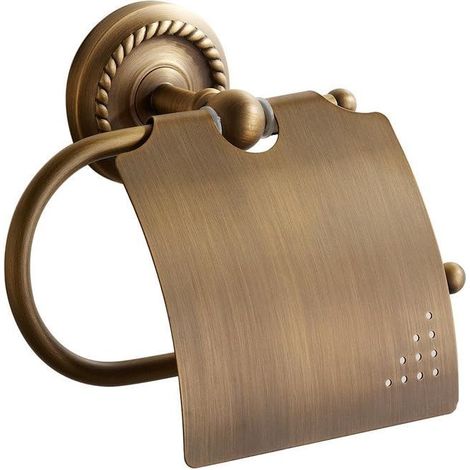 Porte papier toilette antique en laiton, Salle de bain rétro, Porte-papier cuisine vintage en cuivre solide (1/5)