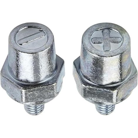 2Pcs Silver M8 Thread Male Zinc Battery Terminal Charging Posts, M8 Battery Post Adapter,Battery Accessories(+/-) for Extension (1/5)