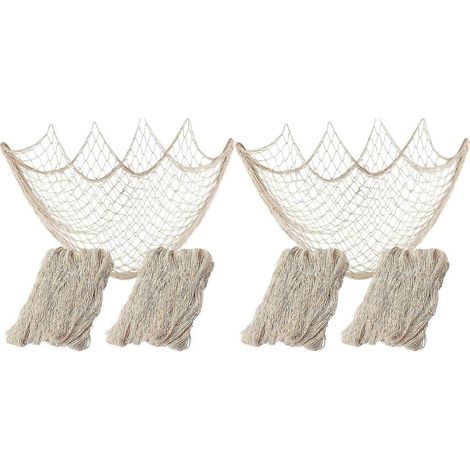 Lot de 4 filets de pêche décoratifs sur le thème nautique, pour décoration murale ou de fête, 150 x 99 cm. (1/5)