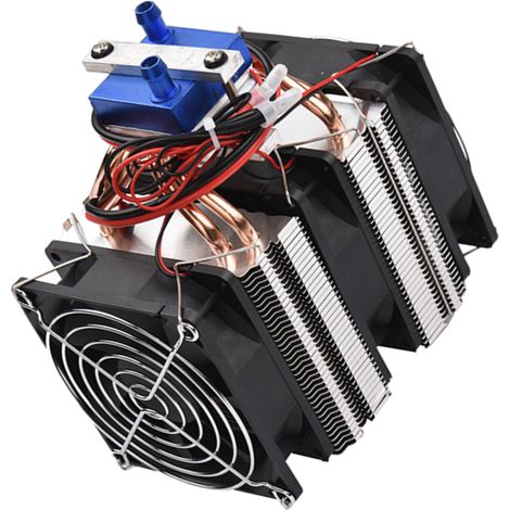 Refroidisseur d'aquarium à semi-conducteurs haute puissance 120 W, 12 V, avec 4 tuyaux de dissipation de chaleur en cuivre pour aquarium de 30 litres. (1/2)