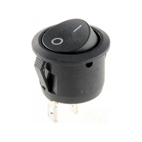 Lot de 5 interrupteurs à bascule ronds - 6 A 250V- Noir (1/4)