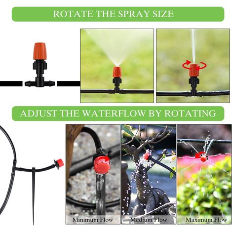 Kit d'Irrigation Goutte Avec 15 m Tuyau Et Micro Irrigation Goutteur Réglable Système d'Arrosage Pour Jardin Plantes Culture (1/5)