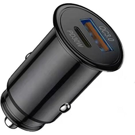 allume Cigare Usb, Usb C Pd 30w Charge Rapide Chargeur Voiture, Usb A Qc3.0 Chargeur Allume Cigare Usb Tout Mtal Pour Iphone 14 13 12 11 Pro Max S (1/5)