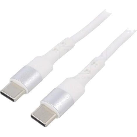 Cable USB 2.0 USB C prise male des deux cotes 1m - Blanc